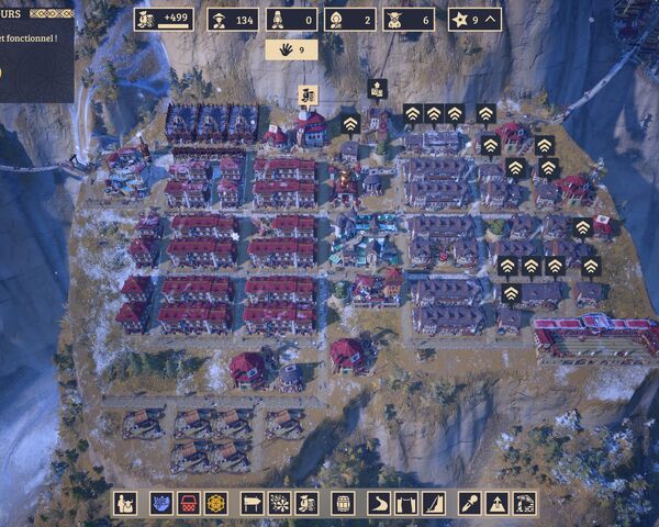 Une vue éloignée de 2 quartiers d'habitants des plaines et d'artisans dans Laysara: Summit Kingdom