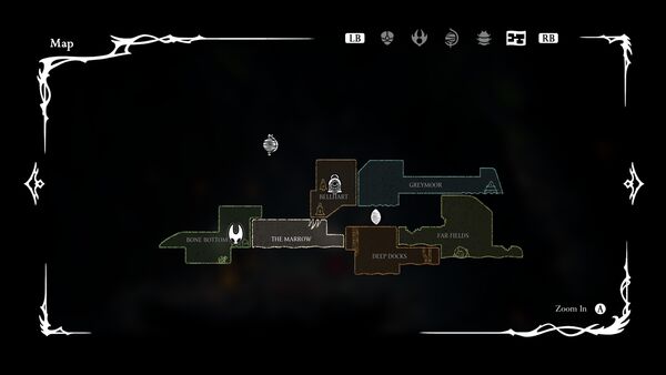 La carte incomplète dans Hollow Knight: Silksong